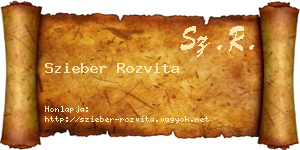 Szieber Rozvita névjegykártya